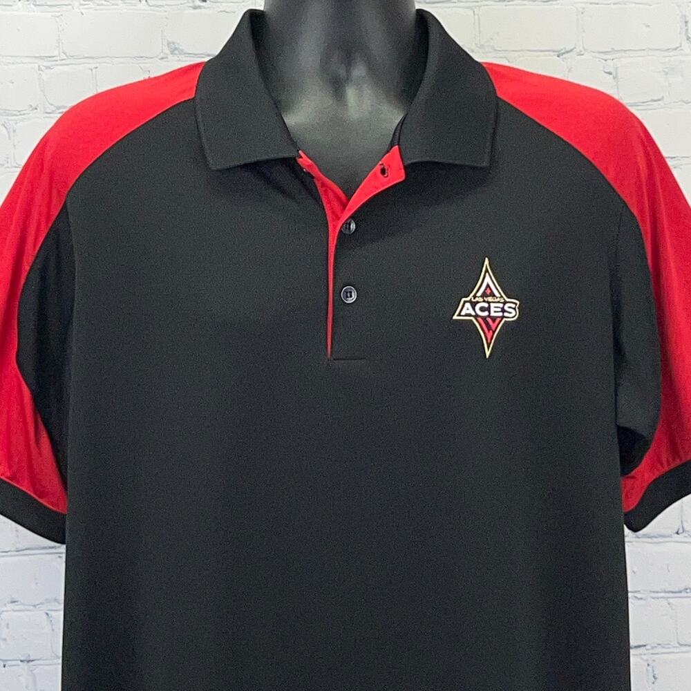Las Vegas Aces Polo Shirt Antigua WNBA Basketball Golfer Black Mens XL X-Large
